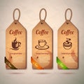 Set of vintage decorative coffee labels