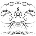 Set of vintage decorative curls, swirls, monograms and calligraphic borders. Royalty Free Stock Photo
