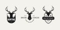 Set of vintage deer hunt badge logo design Royalty Free Stock Photo