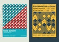 Set of Vintage Event Posters Swiss Style Graphic Template. Vector illustration