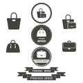 Set of vintage fashionably bags logos, emblems, elements