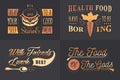 Set of Vintage Food Typographic Quotes Royalty Free Stock Photo