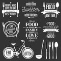 Set of vintage food related typographic quotes