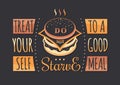 Set of Vintage Food Typographic Quotes Royalty Free Stock Photo