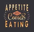 Set of Vintage Food Typographic Quotes Royalty Free Stock Photo