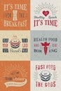 Set of Vintage Food Typographic Quotes Royalty Free Stock Photo