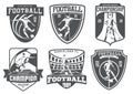 Set of vintage football emblems.