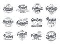 Set of vintage Football emblems and stamps. Sport badges, templates and stickers for Football club, school, league Royalty Free Stock Photo