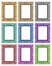 set 9 of vintage frame isolated on white background Royalty Free Stock Photo