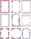 Set of vintage frames, borders. Retro art nouveau style backgrounds Royalty Free Stock Photo