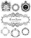 Set with vintage frames Royalty Free Stock Photo