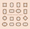 Set of vintage frames and design elements - vector