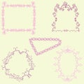 Set of vintage frames, design elements Royalty Free Stock Photo