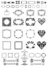 Set of vintage frames, dividers and vignette Royalty Free Stock Photo