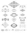 Set of vintage frames and headers for wedding design, menu card, restaurant, cafe, hotel, jewellery store, logo templates, monogra Royalty Free Stock Photo