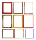 Set of vintage frames isolate