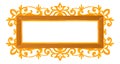 Set vintage gold frames, elegant picture decoration, luxurious, ornate look, cartoon style vector illustration, isolated