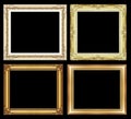 Set of Vintage golden frame with blank space and clipping path, Royalty Free Stock Photo