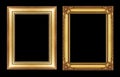 Set of vintage golden frame with blank space isolated on black Royalty Free Stock Photo