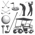 Set of vintage golf elements