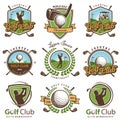 Set of vintage golf emblems