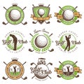 Set of vintage golf emblems