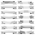 Set of vintage grey banner ribbons Royalty Free Stock Photo