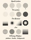 Set of Vintage Halftone patterns, brushes and backgrounds.