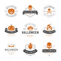 Set Vintage Happy Halloween Badges and Labels Royalty Free Stock Photo