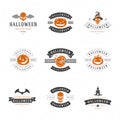 Set Vintage Happy Halloween Badges and Labels Royalty Free Stock Photo