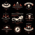 Set Vintage Happy Halloween Badges and Labels Royalty Free Stock Photo