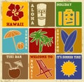 Set of vintage Hawaii labels or posters