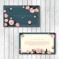 Set of vintage horizontal business cards template with flowering Royalty Free Stock Photo