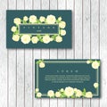 Set of vintage horizontal business cards template with flowering Royalty Free Stock Photo