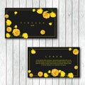 Set of vintage horizontal business cards template with flowering Royalty Free Stock Photo