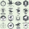 Set of vintage horse polo club labels