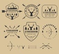 Set of vintage hunting logos, labels, badges and elements