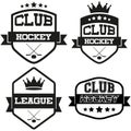 Set of Vintage Ice Hockey Club Badge and Label