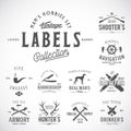 Set of Vintage Icons, Labels or Logo Templates With Retro Typography for Mens Hobbies Such as Yachting, Hunting, Arms