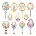 Whimsical Watercolor Botanical Mirrors And Accessories