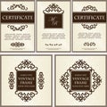 Set of vintage invitations and cards with decorative frames and elements Royalty Free Stock Photo