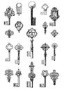 Set of vintage keys illustration