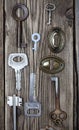 Set of vintage keys and keyholes