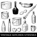 Set of vintage kitchen utensils Royalty Free Stock Photo