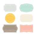 Set of vintage labels. Frames, badges, tags, sticker blank templates. Collection of wedding mockups