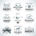 Set of Vintage Labels With Retro Typography for