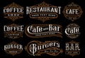 Set of vintage lettering illustration for the catering.