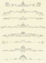 Set of vintage line dividers vector Royalty Free Stock Photo