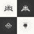 Set. Vintage logo beer. Brewery. Royalty Free Stock Photo