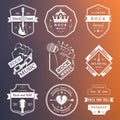 Set of vintage logos of rock music and rock and roll Royalty Free Stock Photo